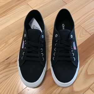 NWT SUPERGA 2750 COTU CLASSIC BLACK FABRIC 39.5